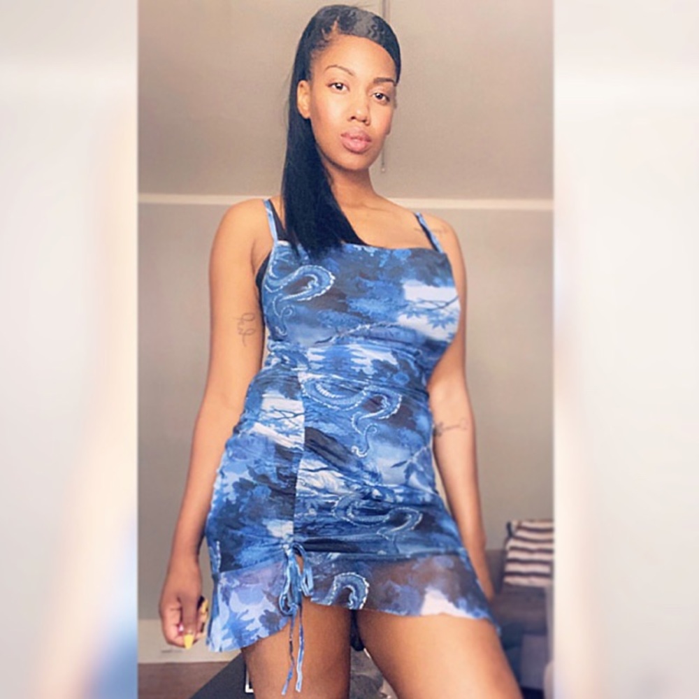 PLT mini dress with Cowl Neck